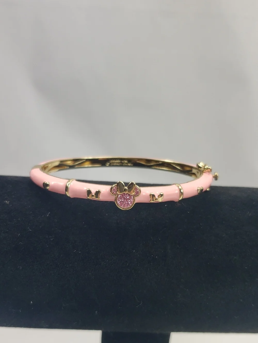 Disney Minnie Mouse Girls Pink Bangle Bracelet in Brass